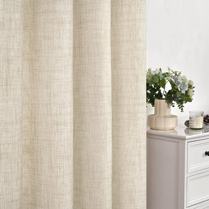 Wide Linen Curtains 84 Inch Length for Living Room (2 Count)