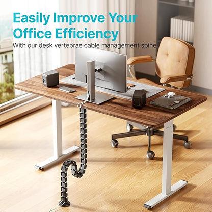 PEGZONE Under Desk Cable Management Spine, Flexible Cable Snake Organizer for Standing Desk, Screw Mounted Vertebrae Wire Management for Table, Black