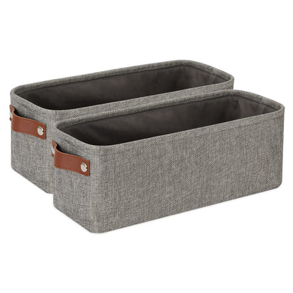 Soft Cotton Fabric Bathroom Storage Baskets 2 Pack Fabric Shelf Baskets for Gifts Empty Small Storage Organizer for Closet (2 Count)