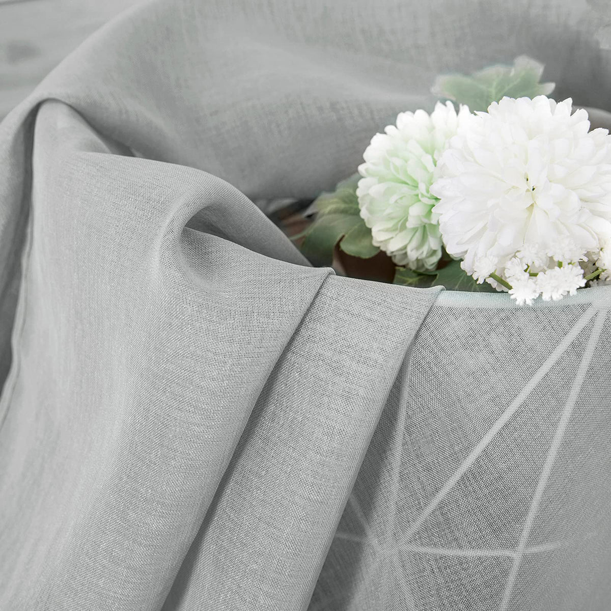 Sheer Curtain Linen Textured Bedroom Curtains Sheer Light Filtering Rod Pocket Voile Curtain for Living Room (2 Count)