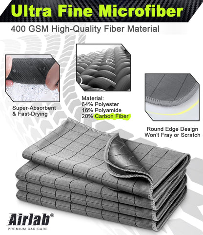Microfiber Towels Cars Wash Drying Cleaning Cloth (4 Count)