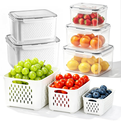 5 Pack Fruit Storage Containers for Fridge (2 Count)