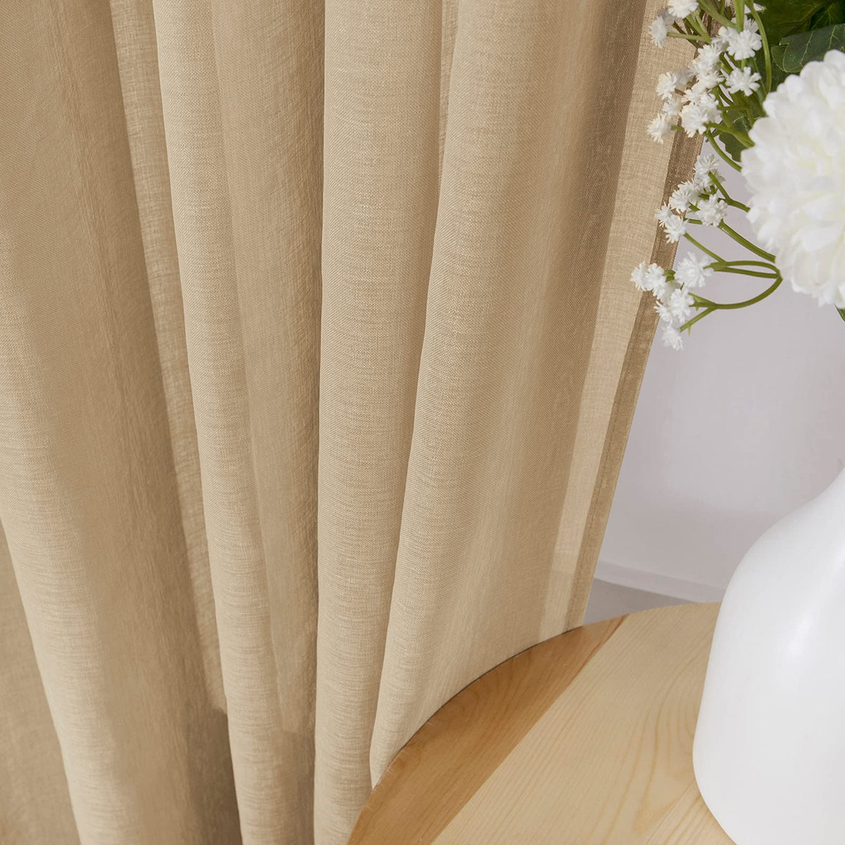 Sheer Tier Curtains Kitchen Linen Textured Half Curtain Sheers Light Filtering Rod Pocket Voile Bathroom Short Curtains for Farmhouse
