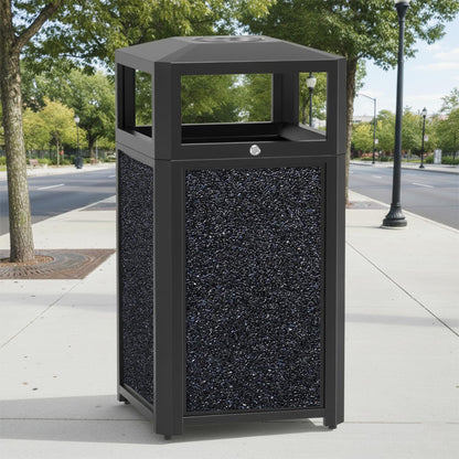 40 Gal. Commercial Outdoor Trash Can with Lid & Ashtray