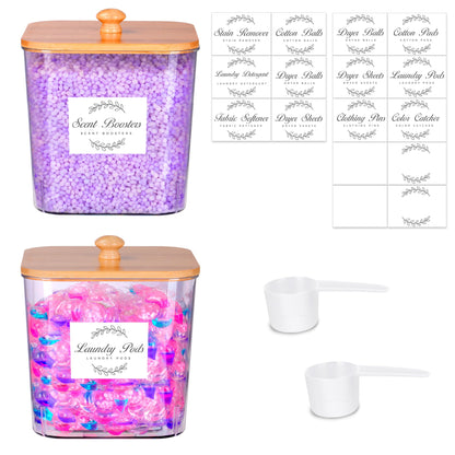 2 Pack Laundry Pods Container & Dryer Sheet Holder Set