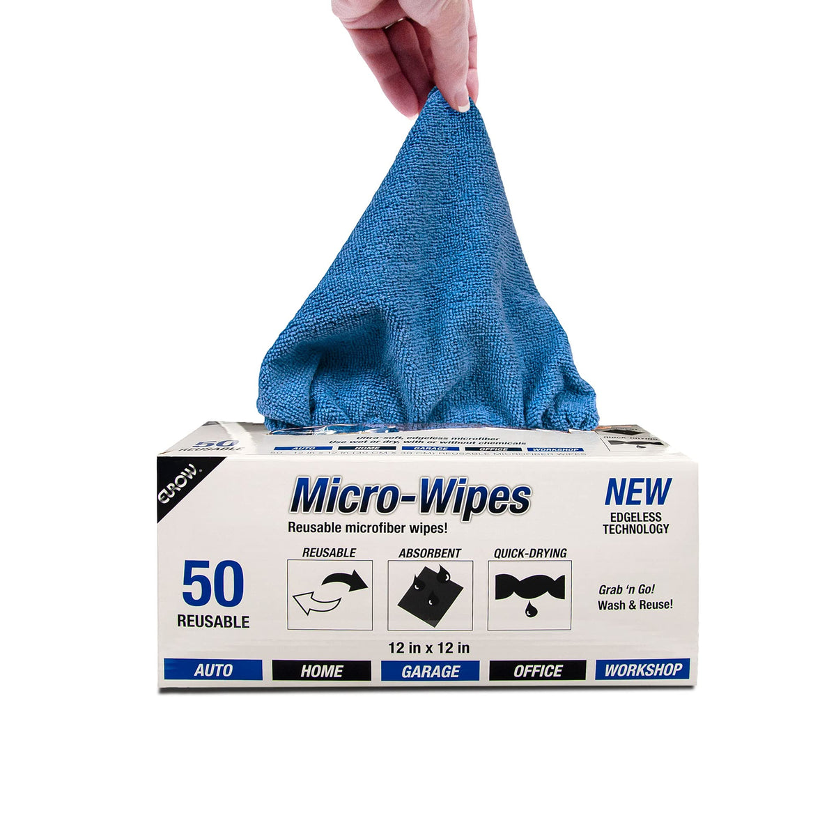 200GSM Microfiber Cleaning and Drying Cloths with Dispenser Box (50 Count)