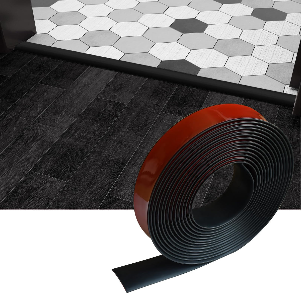 Floor Door Flat Transition Strip & Self Adhesive Floor Vinyl Floor Edge Trim Laminate Floor Gap Covering Joining Strip