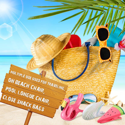 16 Pcs Beach Towel Clips for Beach Chairs Cute Towel Holder Cruise Clothes Pins for Lounge Chair Patio Pool (16 Count)