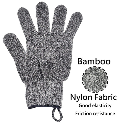 Bamboo Charcoal Exfoliating Gloves for Shower