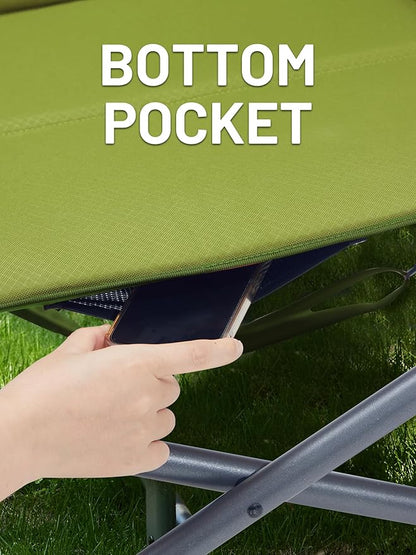 Timber Ridge XXL Upgraded Oversized Directors Chairs with Foldable Side Table, Detachable Side Pocket, Heavy Duty Folding Camping Chair up to 600 Lbs Weight Capacity (Green) Ideal Gift