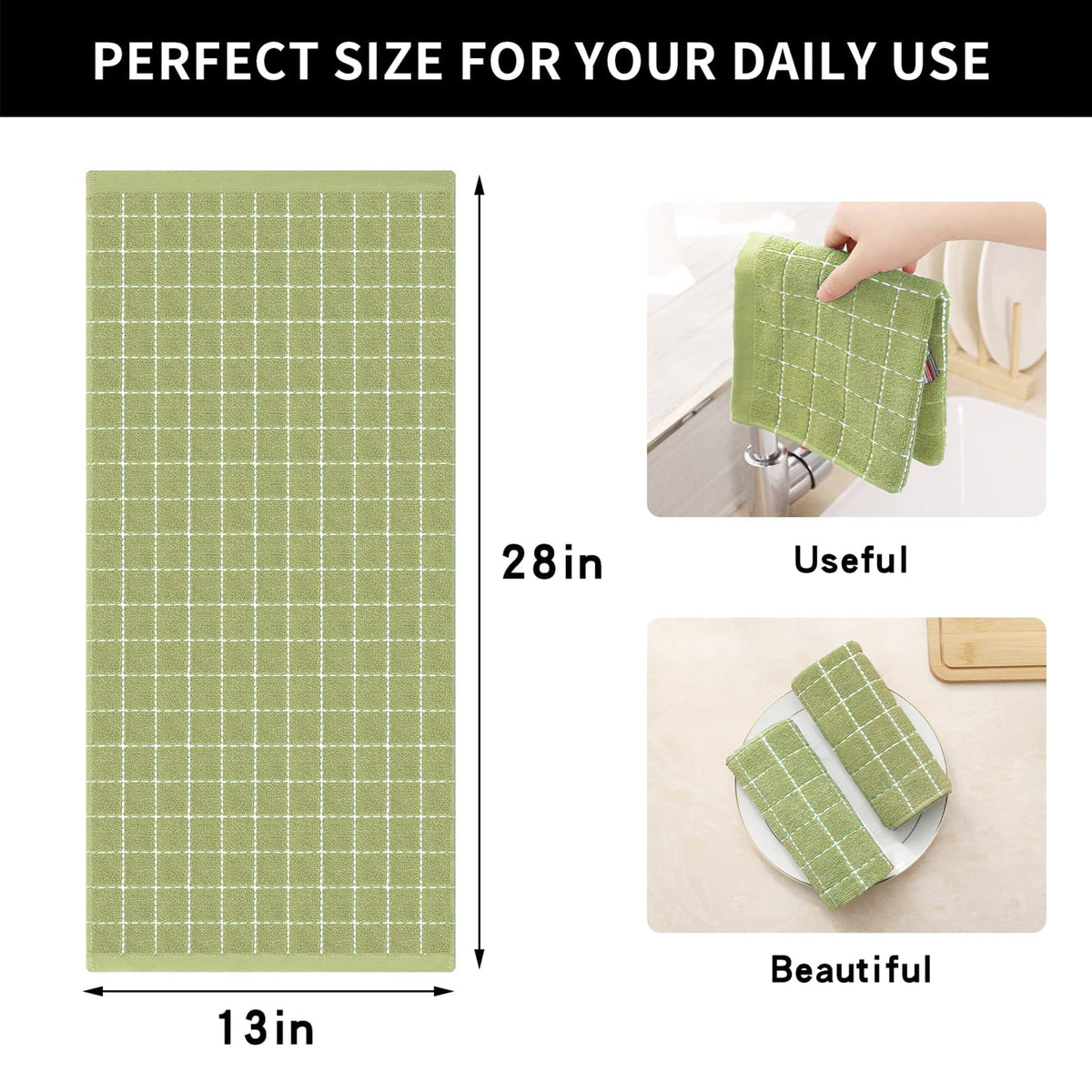 100% Cotton Terry Kitchen Towels (6 Count)