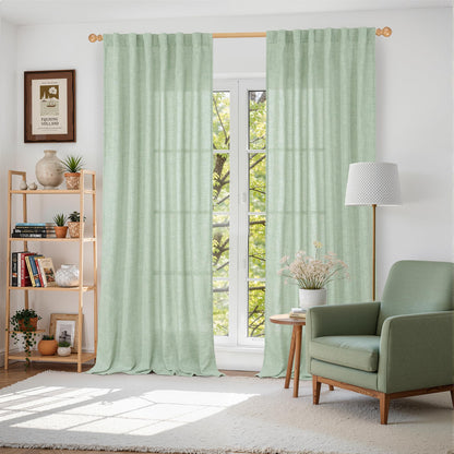 Green Curtains 84 Inch Length 2 Panels Set (2 Count)