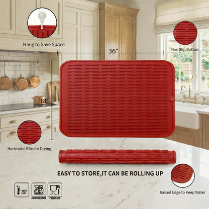 Silicone Dish Drying Mat for Multiple Usage