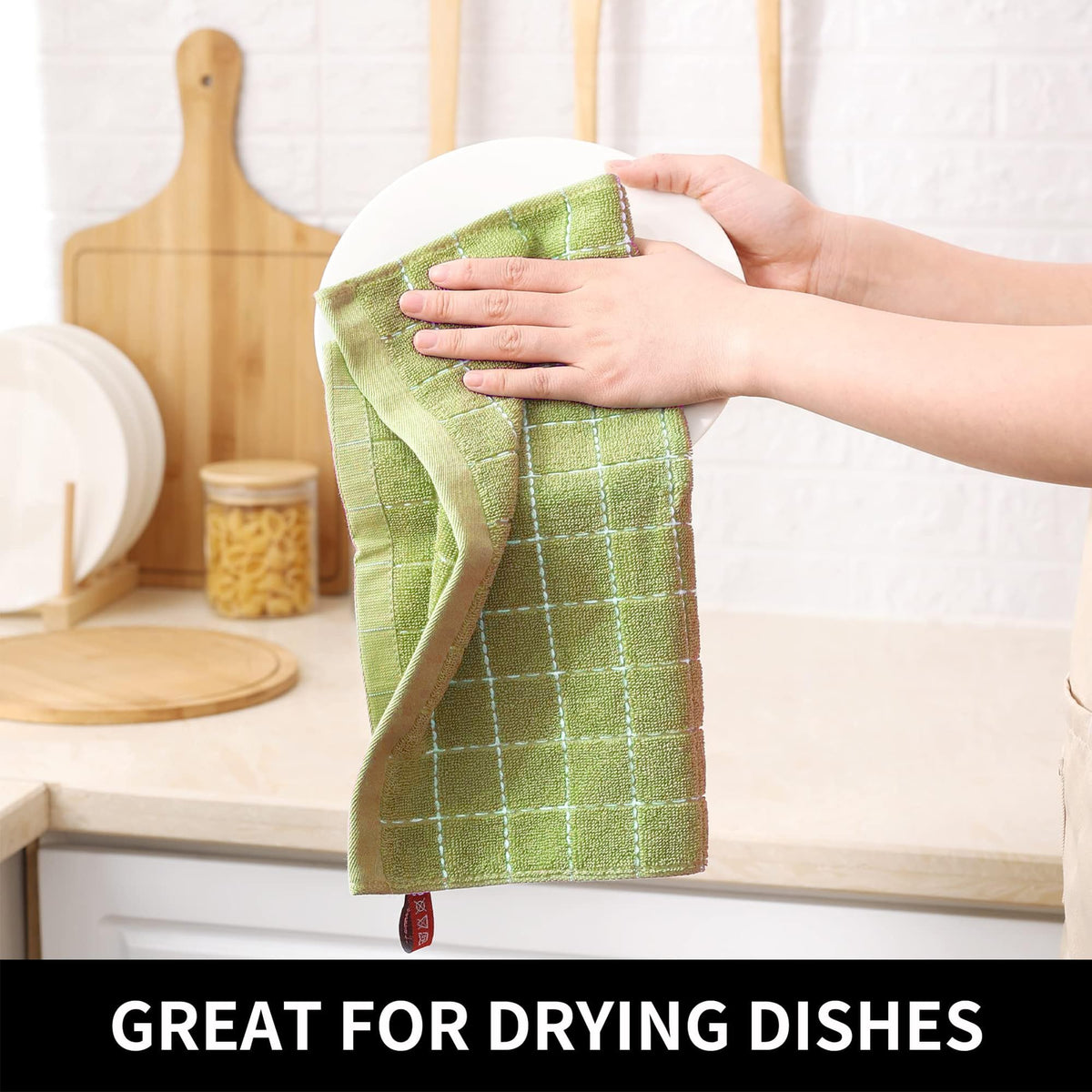 100% Cotton Terry Kitchen Dish Cloths (12 Count)