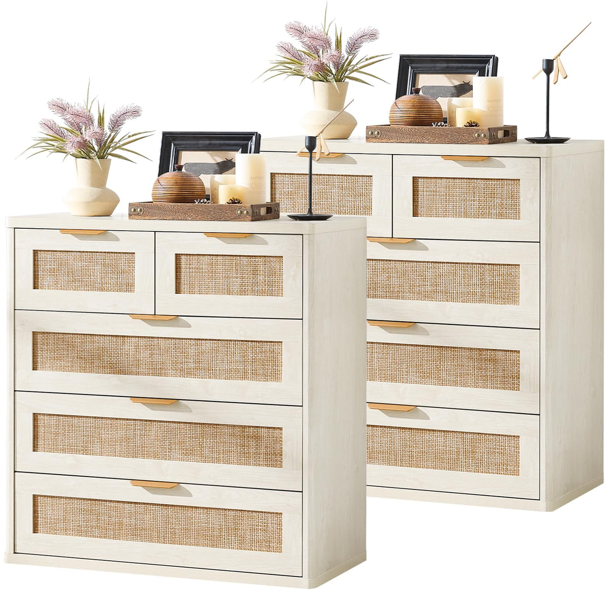 Rattan Dresser Set 2 for Bedroom