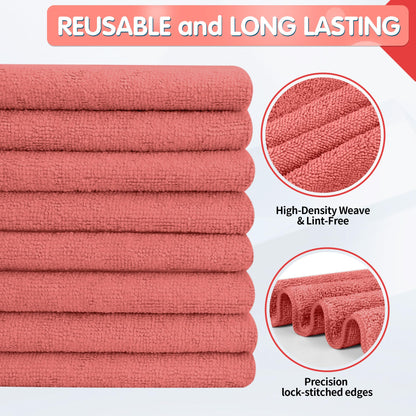Red Microfiber Cleaning Cloth (12 Count)