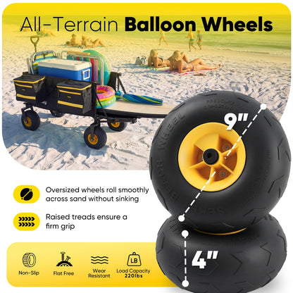 Heavy Duty Beach Wagon with 9" Big Sand