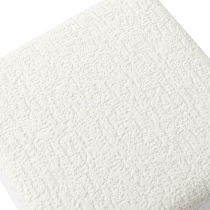 18 Inch High Faux Fur White Cube Ottoman Storage