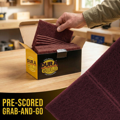 Premium 6" x 9" Maroon General Purpose Scuff Pads (10 Count)