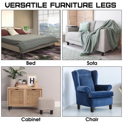16 Pack 3 Inch Plastic Furniture Legs with M8 T
