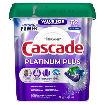 Platinum Plus Dishwasher Pods (62 Count)