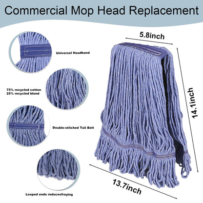 8 Pack Heavy Duty Mop Head Replacements (8 Count)
