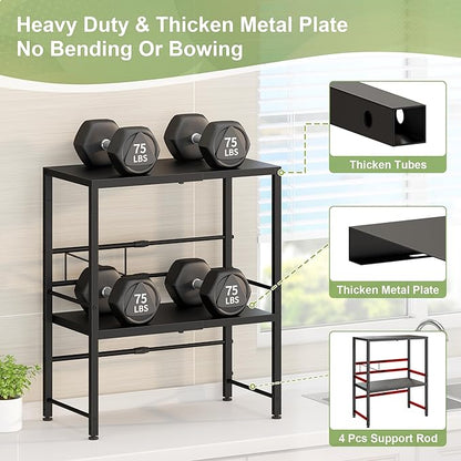 Expandable-Metal-Storage-Shelves-Organizer For Pantry Kitchen Garage, 2-Tier Heavy Duty Shelving Units and Storage For Small Appliance, Adjustable Standing Shelf Riser Rack For Closet Warehouse