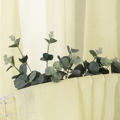 Sheer Curtain Linen Textured Living Room Curtains Sheer Light Filtering Rod Pocket Voile Curtain for Bedroom (2 Count)