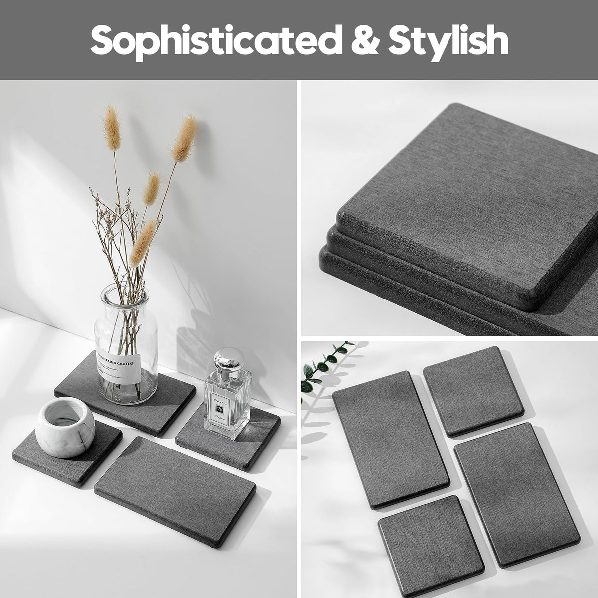 4PCS Water Absorbing Sponge Holder Diatomite Stone Sink Tray Mat (4 Count)