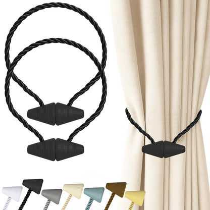Magnetic Curtain Tiebacks Black 2pcs (2 Count)