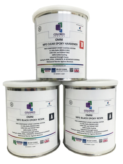 10005 Black Epoxy Resin Coating Made with Beautiful and Vibrant Pigments (1920 Fl Oz)
