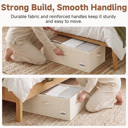 10 Inch Tall Under Bed Storage Containers with Clear Lid (2 Count)