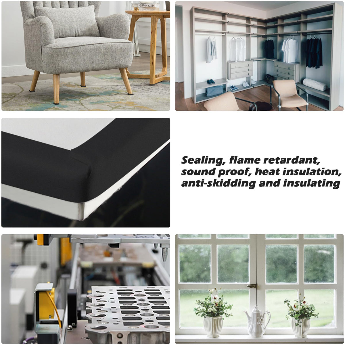 Black Door Window Weather Stripping Self Adhesive Foam Tape High Density Foam Sealing Strip Window Insulation Weatherproof Gasket Tape 1 (26 Foot)