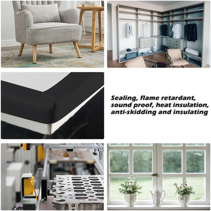 Black Door Window Weather Stripping Self Adhesive Foam Tape High Density Foam Sealing Strip Window Insulation Weatherproof Gasket Tape 1 (26 Foot)