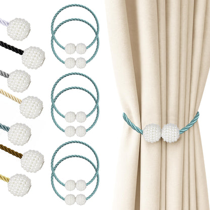 Magnetic Curtain Tiebacks Blue 6pcs (6 Count)