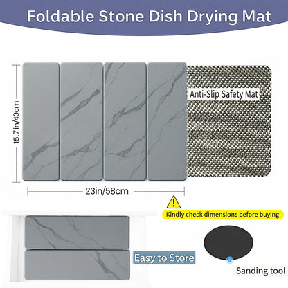Stone Drying Mat for Kitchen Counter Light Gray