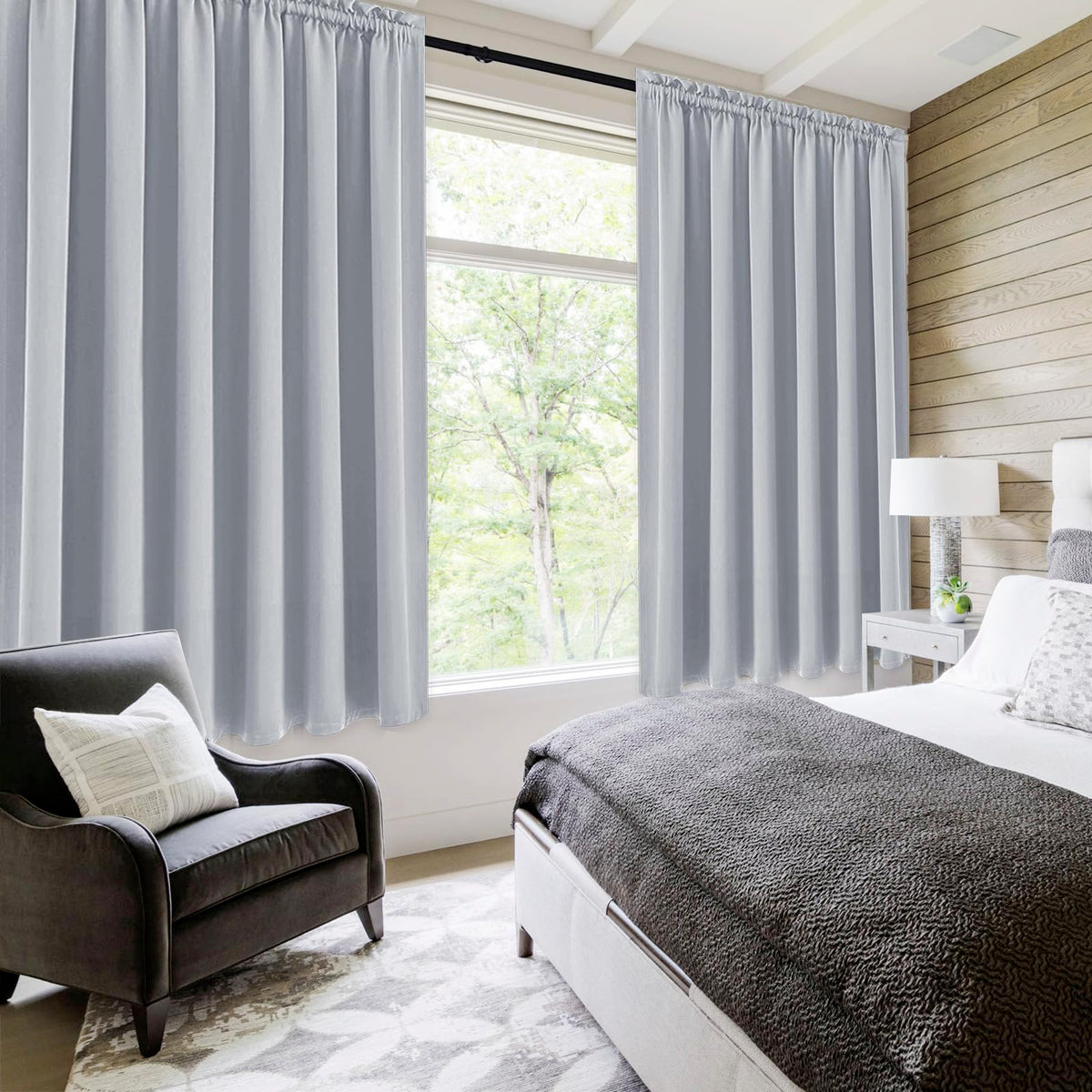 Wide Blackout Curtains for Living Room 70 x 72 Inch Long 2 Panels