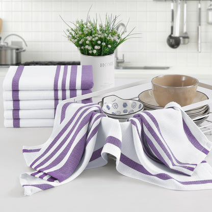 Premium Cotton Stripe Kitchen Towels 8 Pack (8 Count)