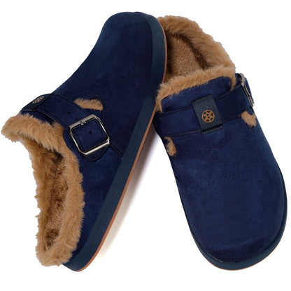 Fur Lined Clogs for Women Men Winter Slippers