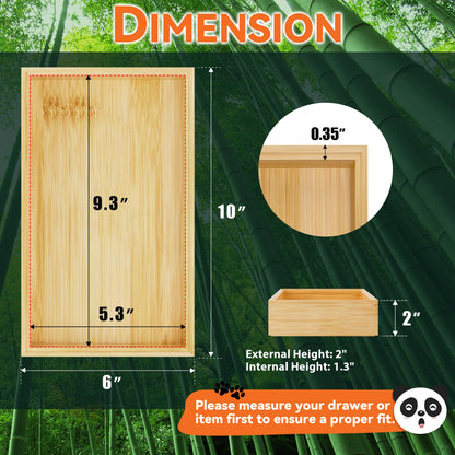 Bamboo Drawer Organizer for Kitchen Utensils (2 Count)