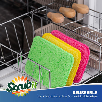 Scrub and Wipe Cleaning Sponges [10 Pack] (10 Count)