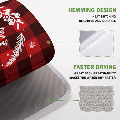 Merry Christmas Dish Drying Mat for Kitchen Counter