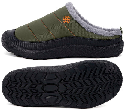 Womens Mens House Slippers Outdoor Winter Shoes Green
