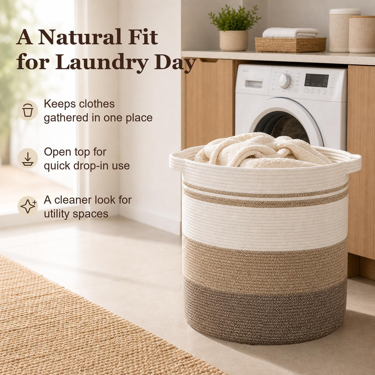 60L Laundry Basket Laundry Hamper Nursery Hamper Gradient Yellow