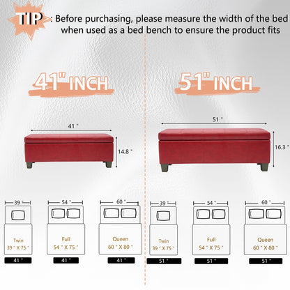 51 Inch Storage Ottoman