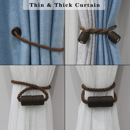 Magnetic Curtain Tiebacks Holdbacks Decorative Tie Backs for Windows Porlau (6 Count)