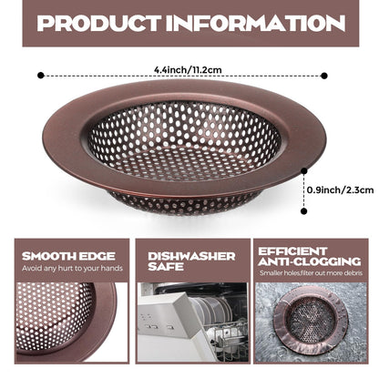 2 Pcs Kitchen Sink Drain Strainer 4.4 Inch (2 Count)