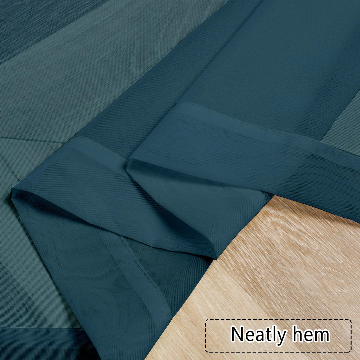 Stone Blue Sheer Valances for Windows 2 Pack (2 Count)