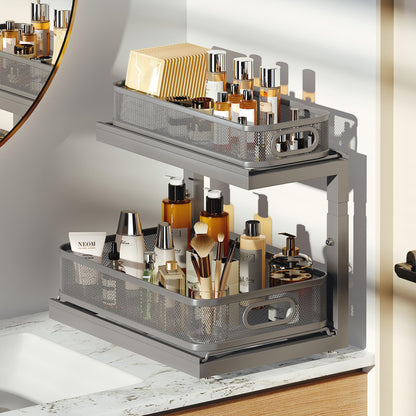 2 Pack Under Sink Storage Organizer with 2 (2 Count)