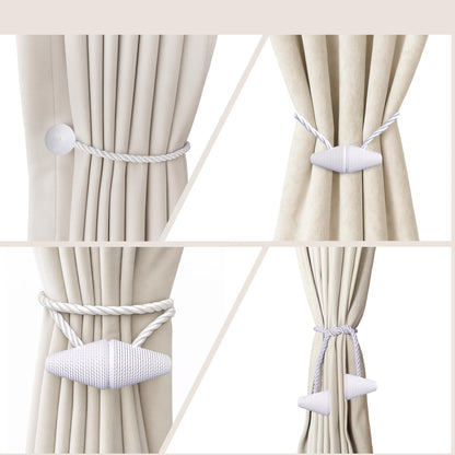 Magnetic Curtain Tiebacks White 2pcs (2 Count)